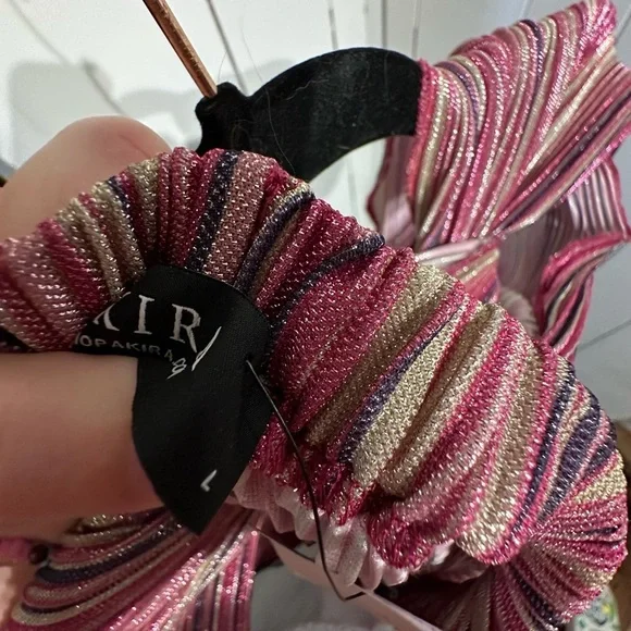 AKIRA Pink and GOLD Striped IRIDESCENT JUMPSUIT ROMPER - Picture 7 of 8